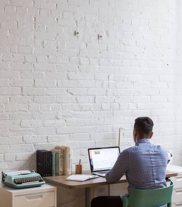 A person working from home